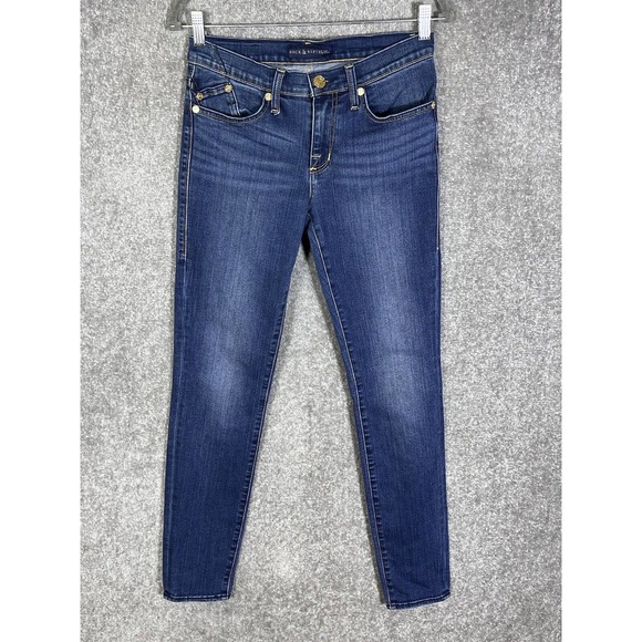 Rock & Republic Berlin Skinny‎ Jeans Womens Size 6 Stretch Blue Denim Pockets - Picture 1 of 12